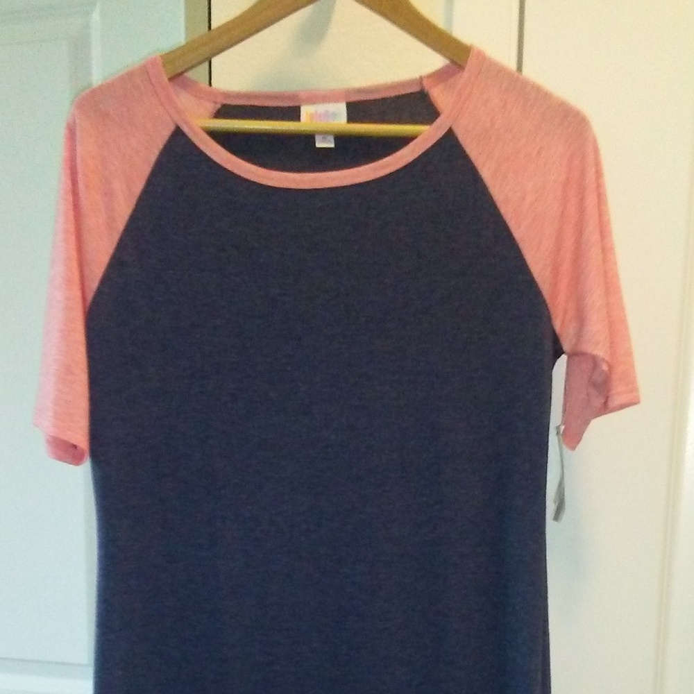 LulaRoe sz M Julia orange & blue dress